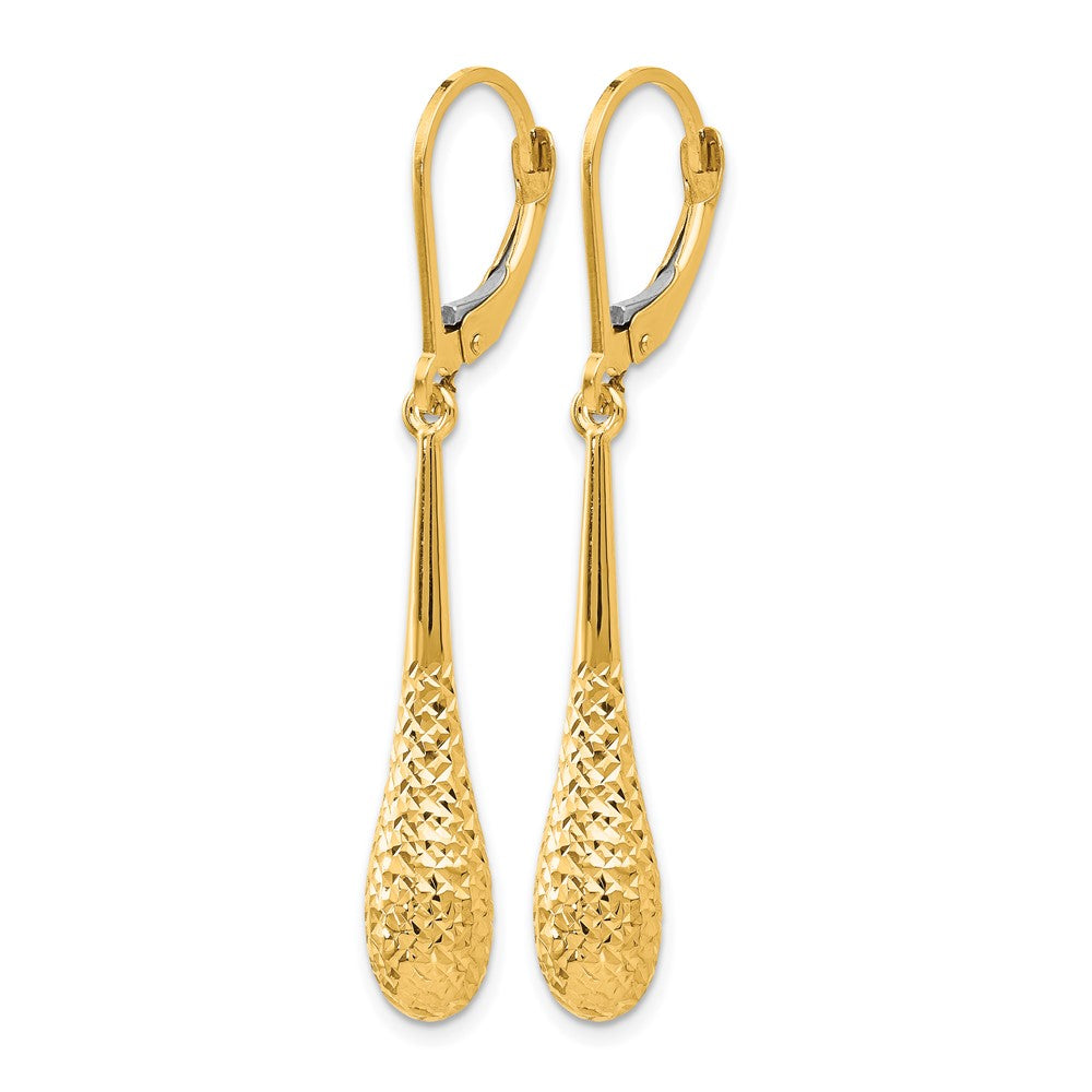 14K Gelbgold Diamantiert Ohrhänger mit Brisur