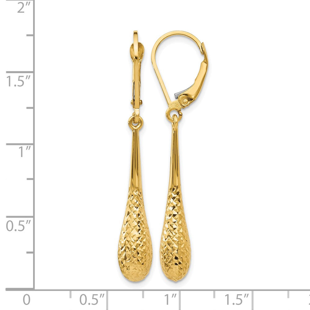 14K Gelbgold Diamantiert Ohrhänger mit Brisur