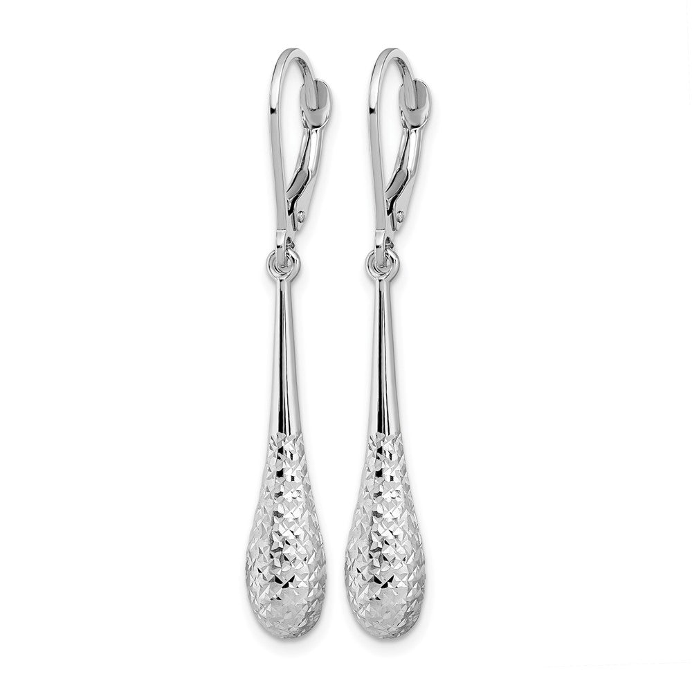 14K Weißgold Diamantiert Ohrhänger mit Brisur