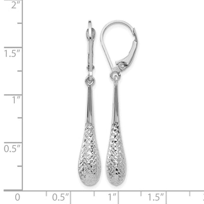 14K Weißgold Diamantiert Ohrhänger mit Brisur