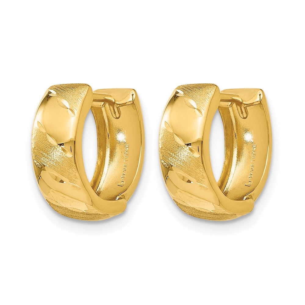 14K Gelbgold Poliert und Satiniert Klappbar Creolen