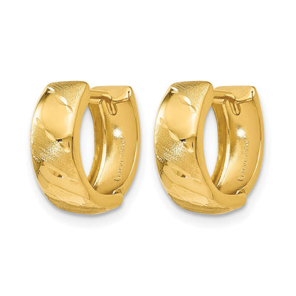 14K Gelbgold Poliert und Satiniert Klappbar Creolen