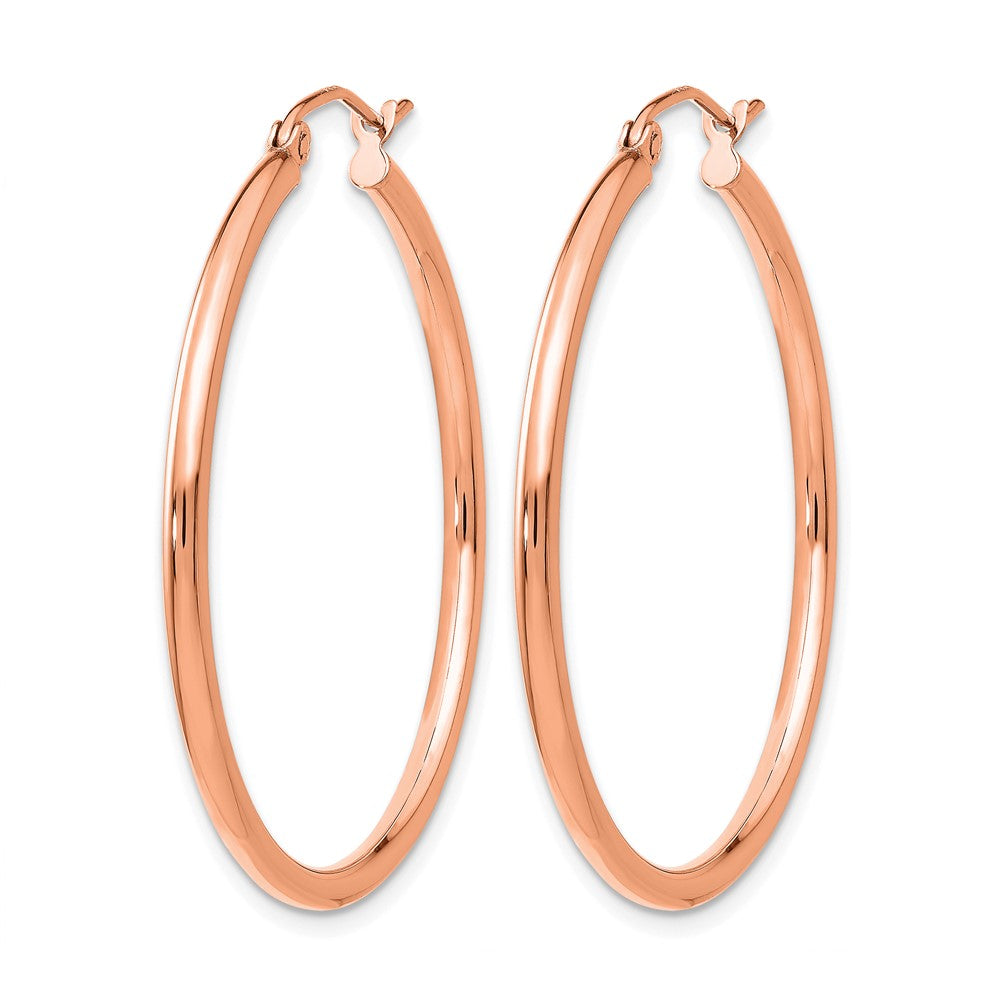 14K Roségold Poliert 2x35mm Creolen