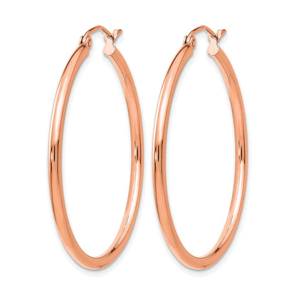 14K Roségold Poliert 2x35mm Creolen