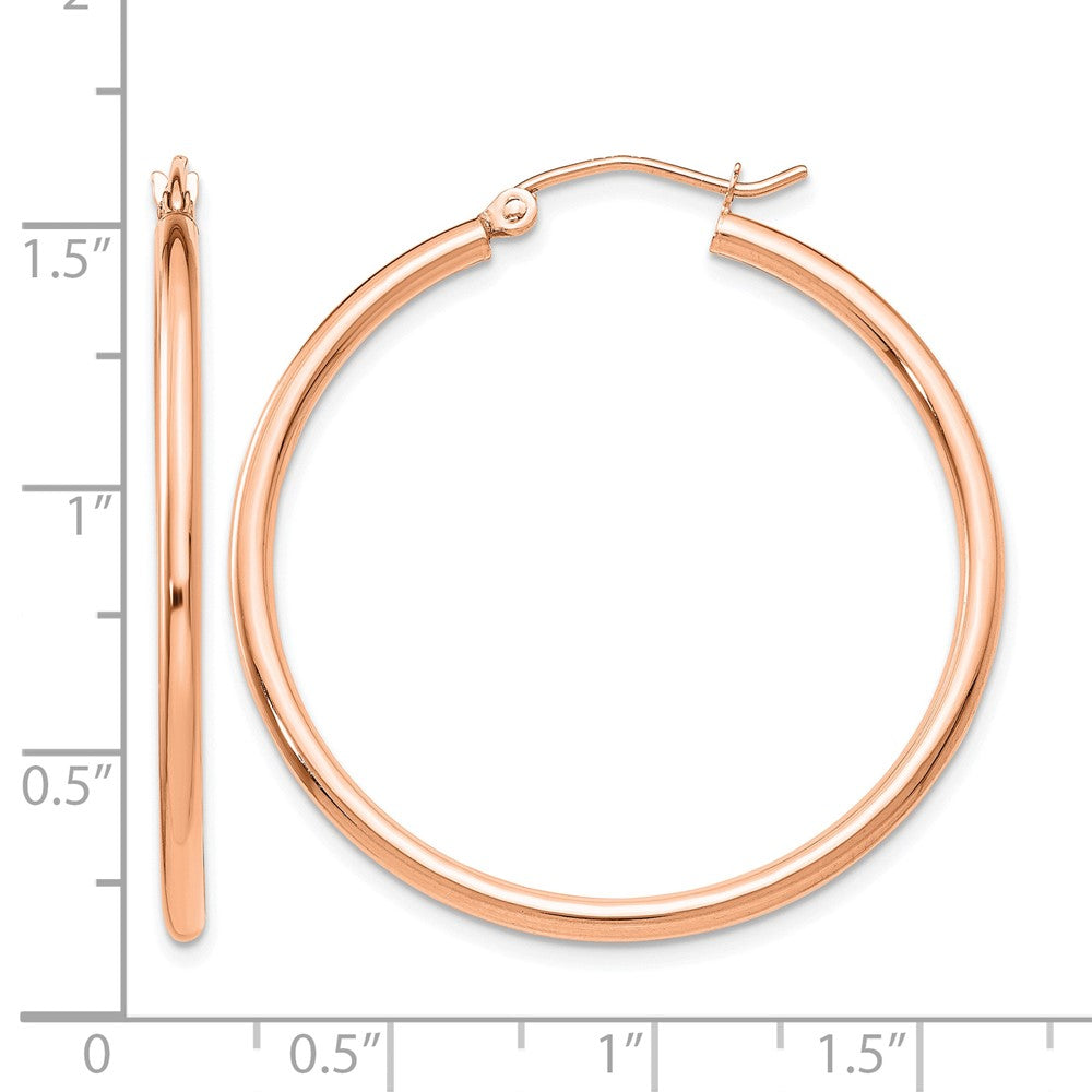 14K Roségold Poliert 2x35mm Creolen
