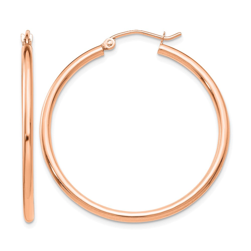 14K Roségold Poliert 2x35mm Creolen