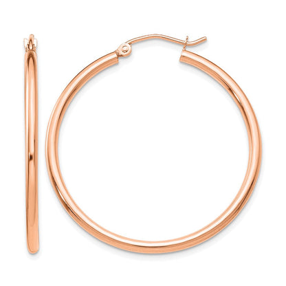14K Roségold Poliert 2x35mm Creolen