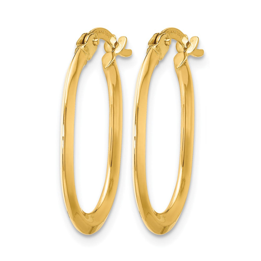 14K Gelbgold Poliert Oval Klappbar Creolen