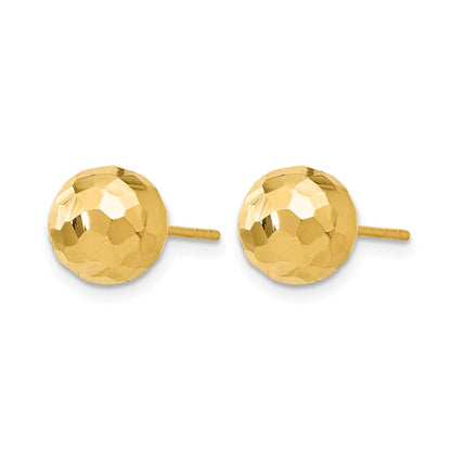14K Gelbgold Poliert Facettiert Ohrstecker