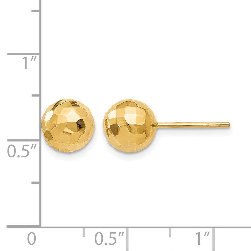 14K Gelbgold Poliert Facettiert Ohrstecker