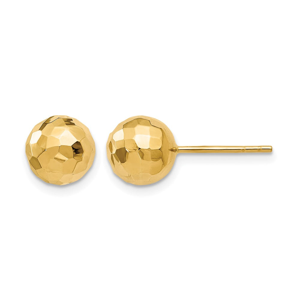 14K Gelbgold Poliert Facettiert Ohrstecker