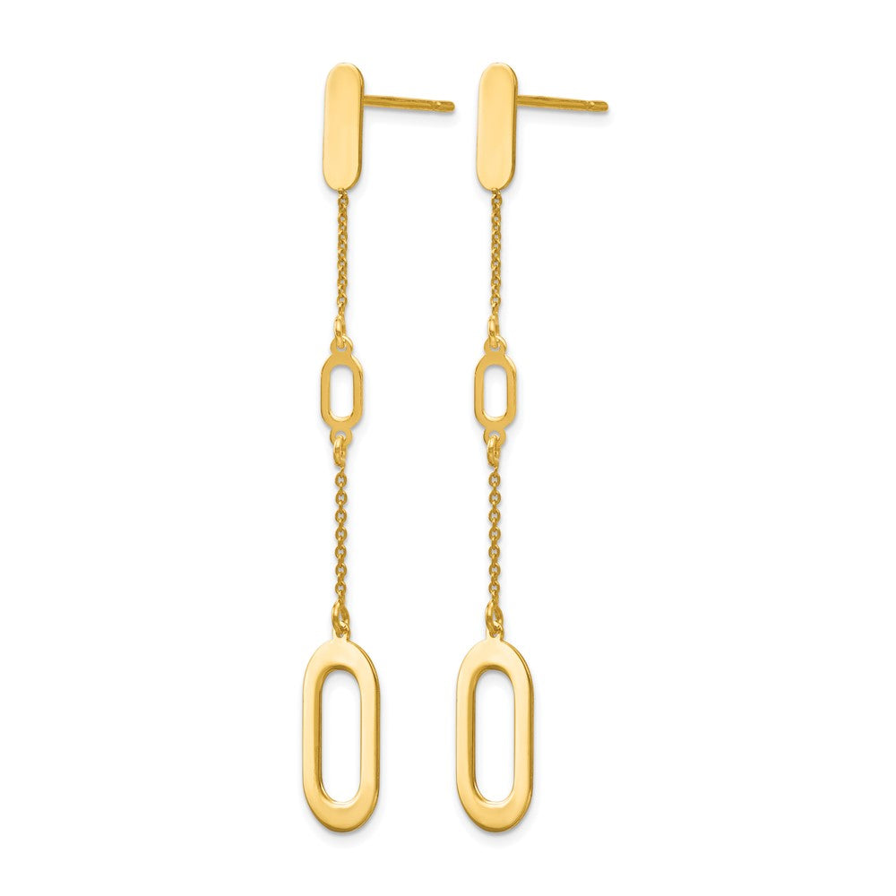 14K Gelbgold Poliert Stecker Ohrhänger
