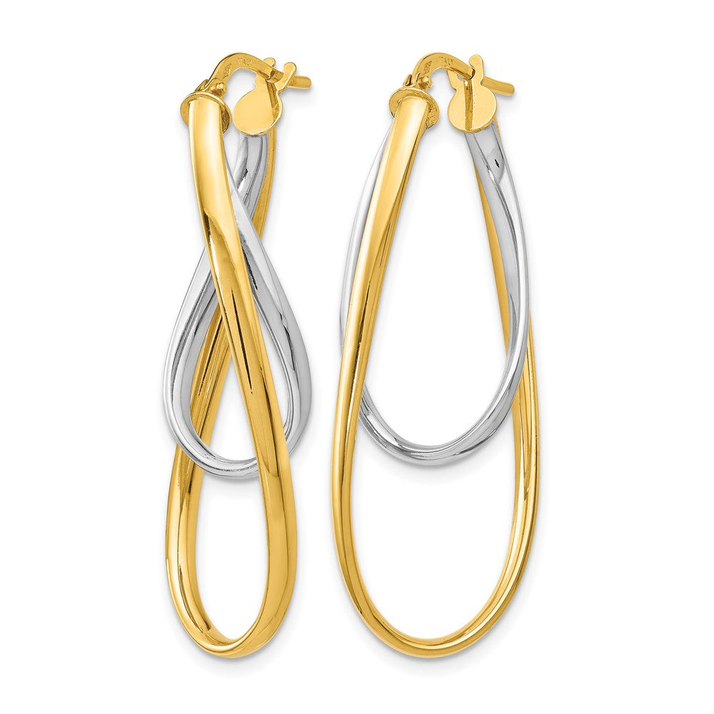 14K Bicolor Poliert Creolen