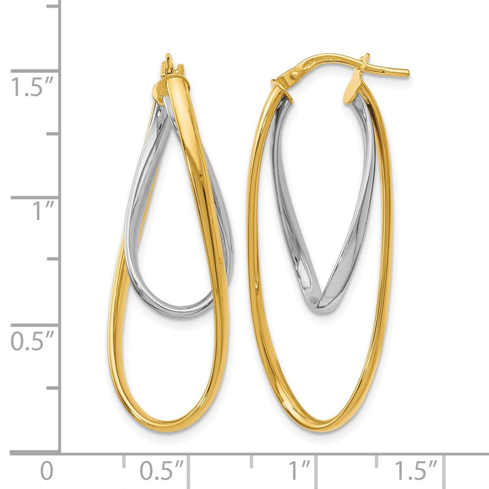 14K Bicolor Poliert Creolen