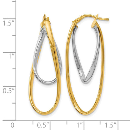 14K Bicolor Poliert Creolen