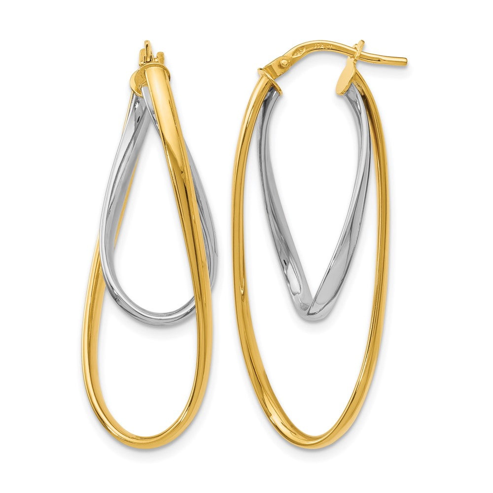 14K Bicolor Poliert Creolen