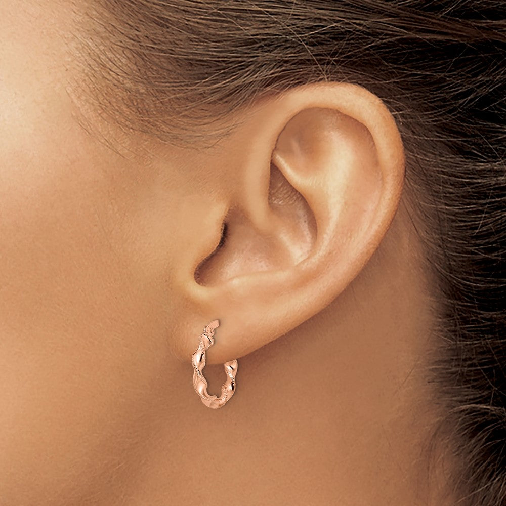 14K Roségold Gedreht Creolen