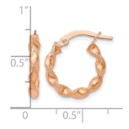 14K Roségold Gedreht Creolen