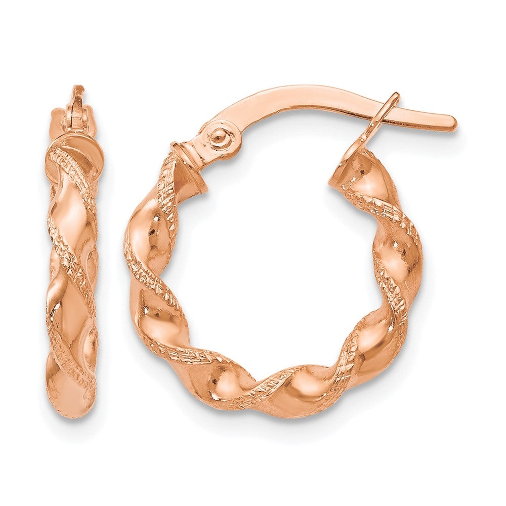14K Roségold Gedreht Creolen