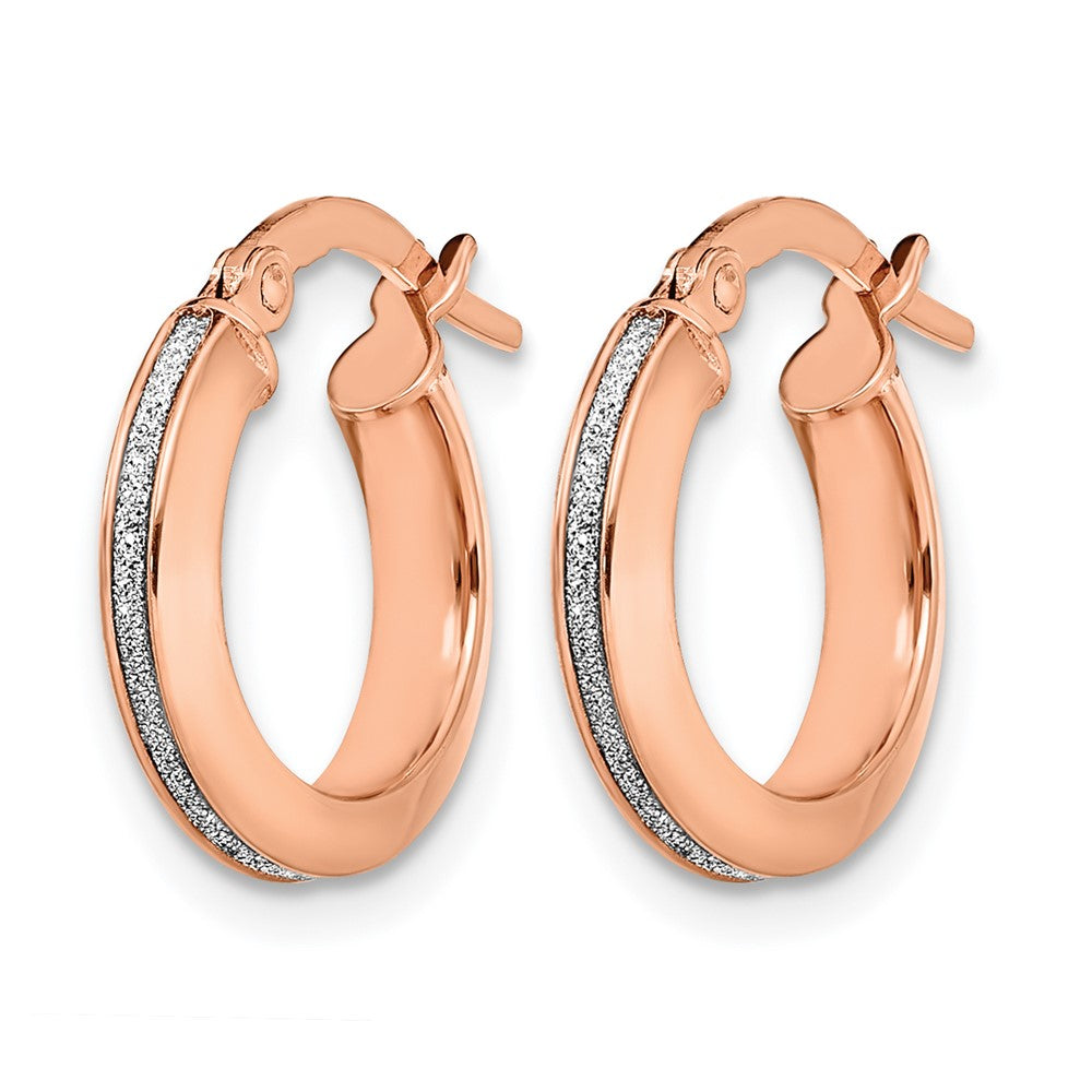 14K Roségold Poliert Glimmer Infused Creolen