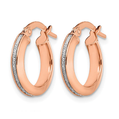 14K Roségold Poliert Glimmer Infused Creolen