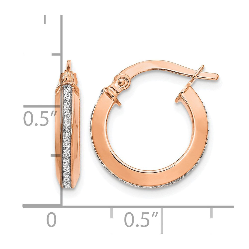 14K Roségold Poliert Glimmer Infused Creolen