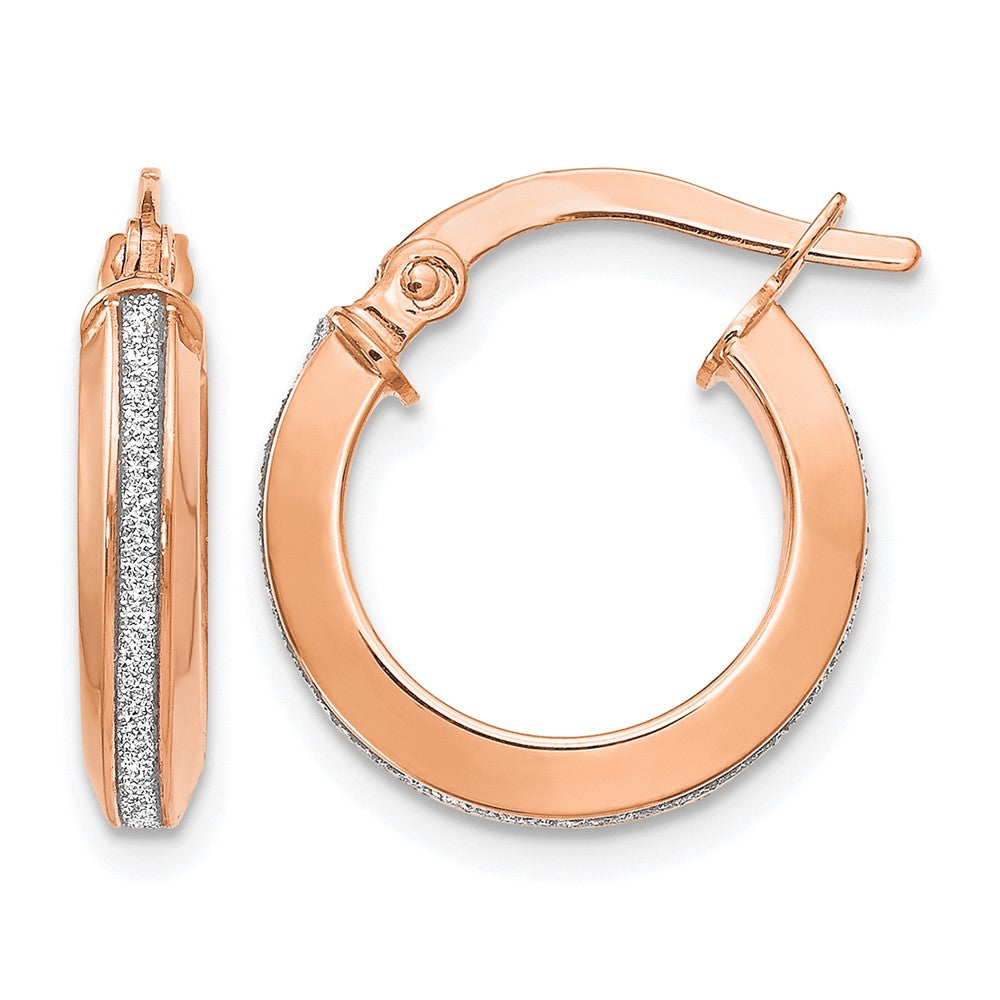 14K Roségold Poliert Glimmer Infused Creolen