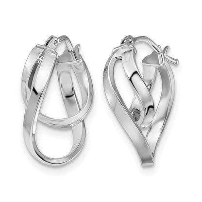 14K Gelb & Rhodium mit Weiß Rhodiniert-plating Poliert Klappbar Creolen
