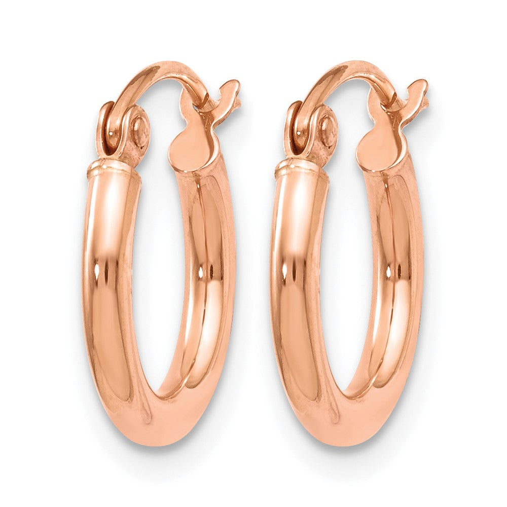 14K Roségold 2x12mm Poliert Creolen