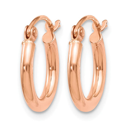 14K Roségold 2x12mm Poliert Creolen