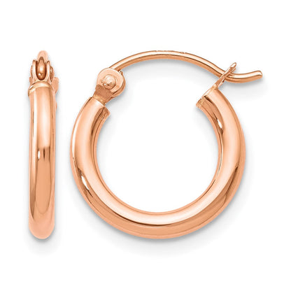 14K Roségold 2x12mm Poliert Creolen