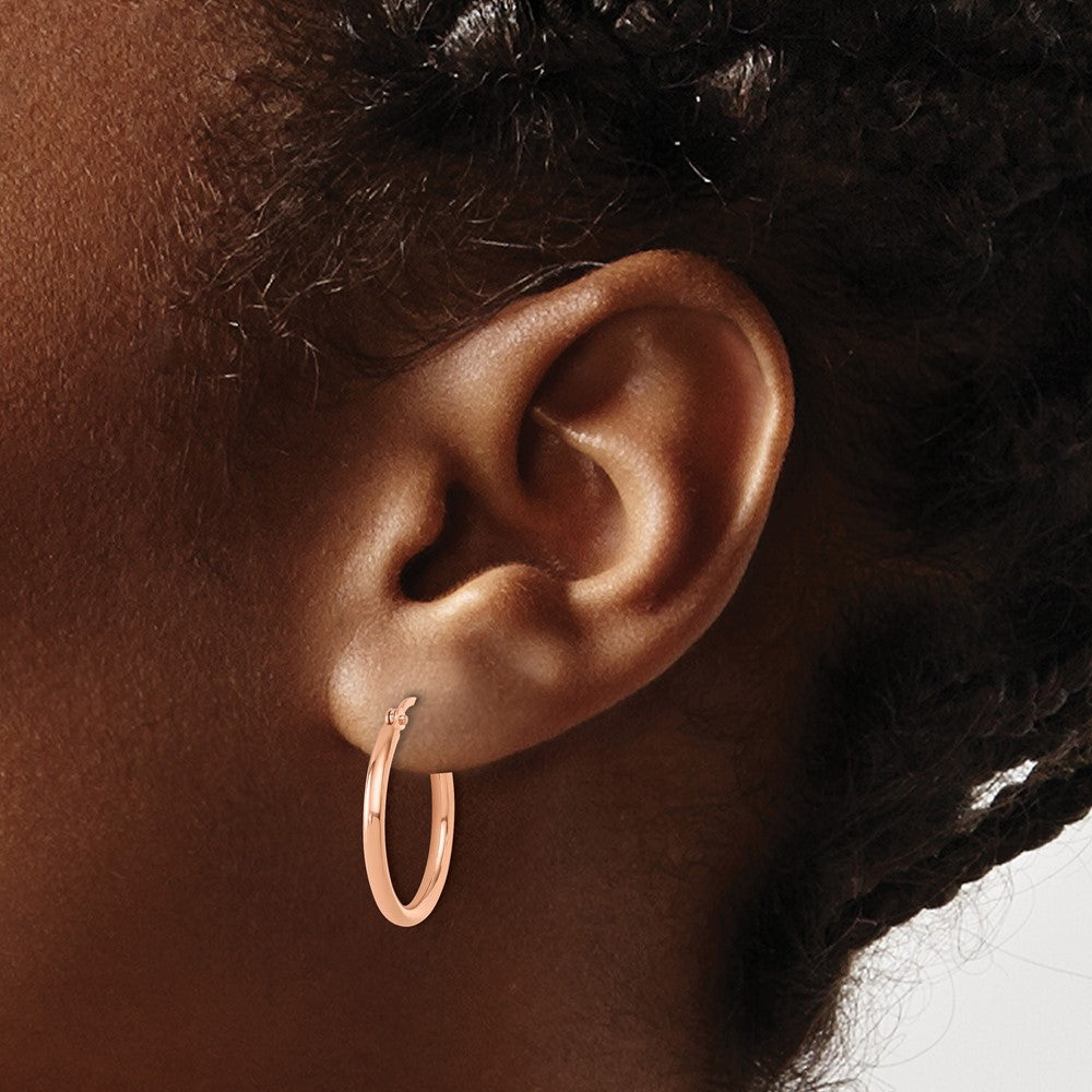 14K Roségold 2x20mm Poliert Creolen