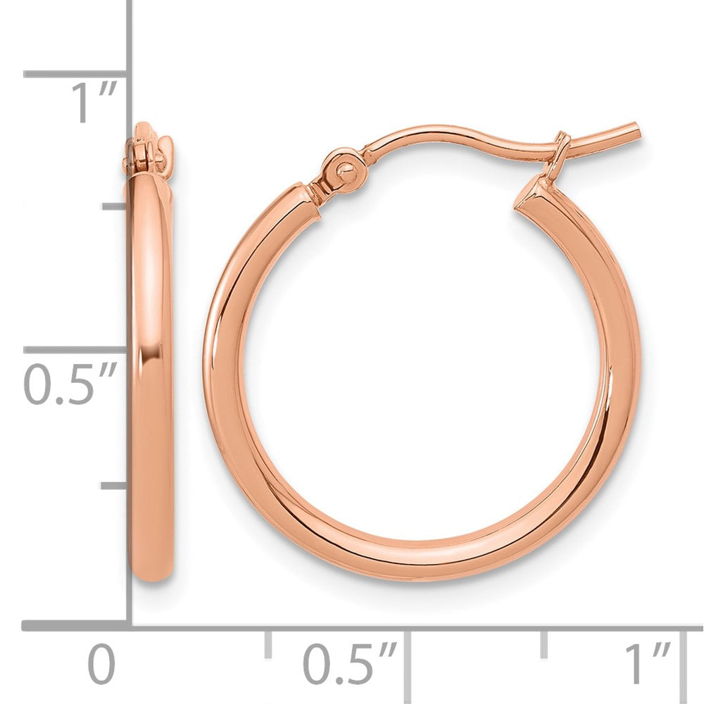 14K Roségold 2x20mm Poliert Creolen