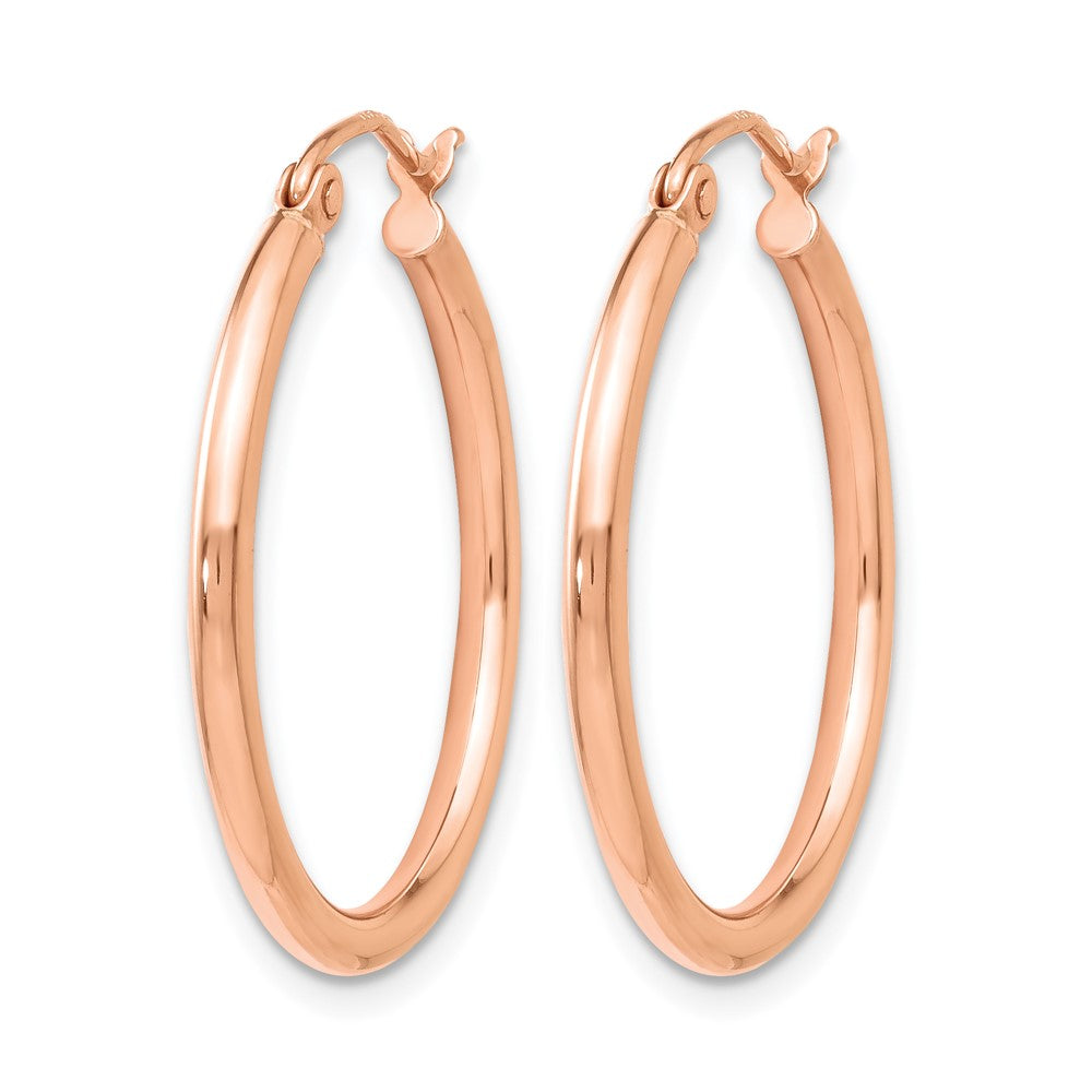 14K Roségold 2x25mm Poliert Creolen