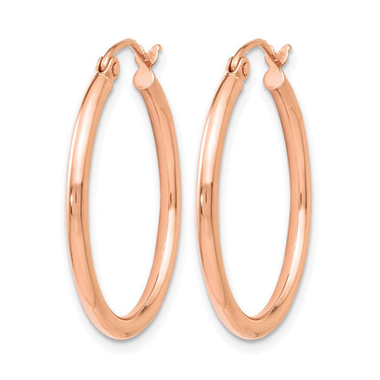 14K Roségold 2x25mm Poliert Creolen