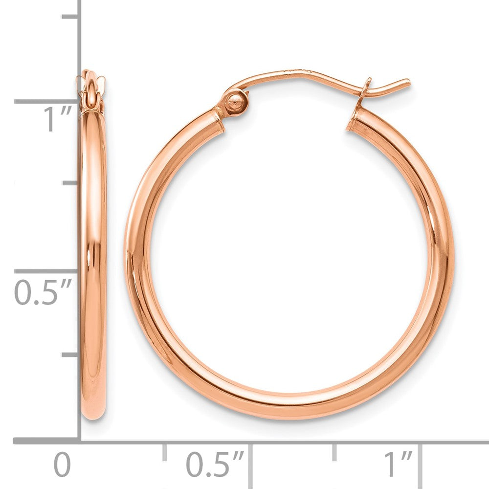 14K Roségold 2x25mm Poliert Creolen