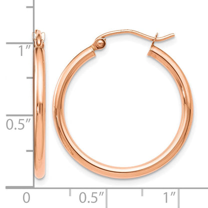14K Roségold 2x25mm Poliert Creolen