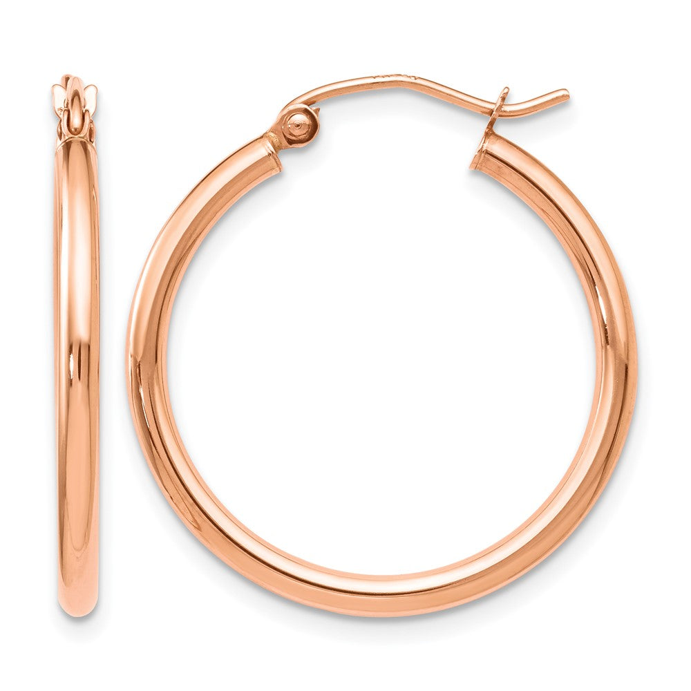 14K Roségold 2x25mm Poliert Creolen