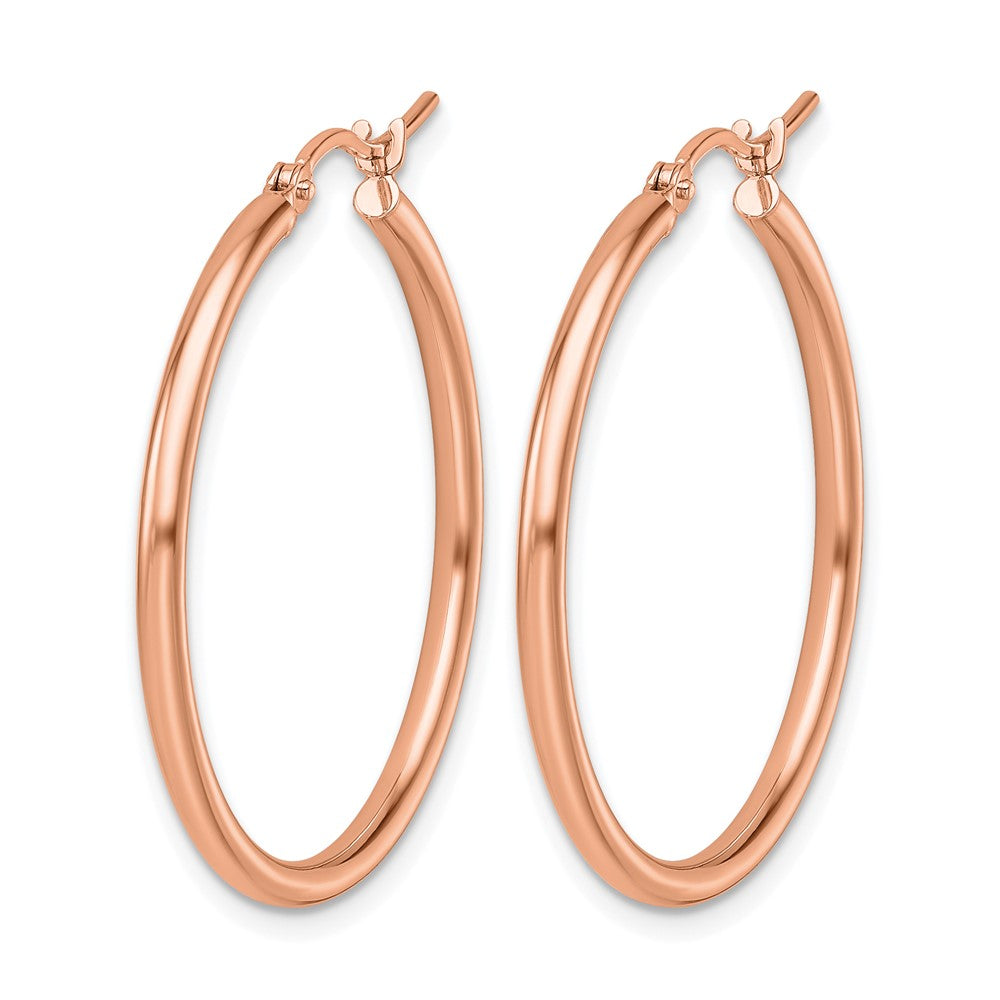 14K Roségold 2x30mm Poliert Creolen