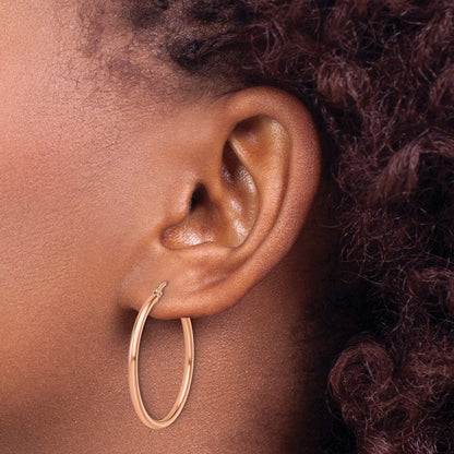 14K Roségold 2x30mm Poliert Creolen
