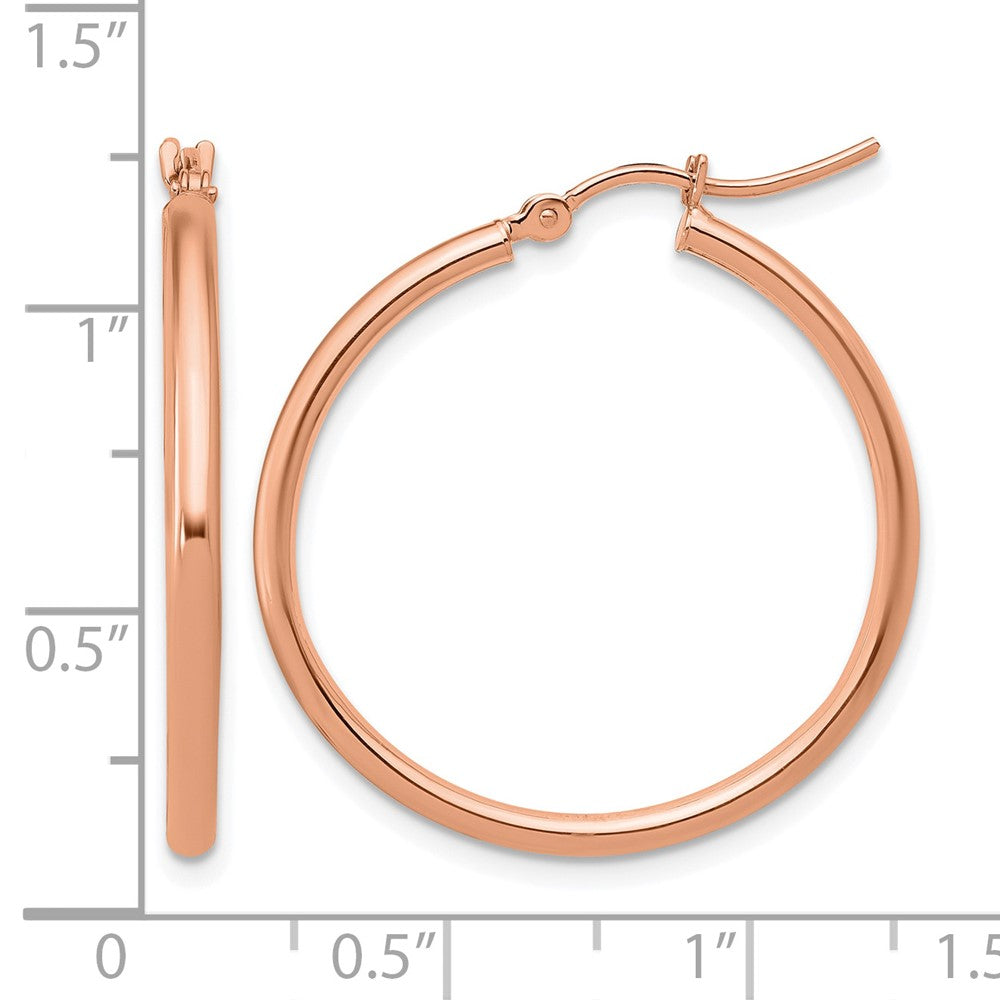14K Roségold 2x30mm Poliert Creolen