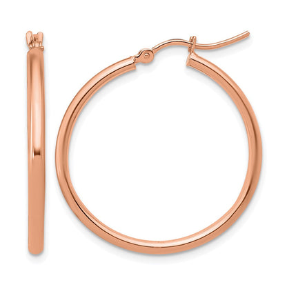 14K Roségold 2x30mm Poliert Creolen