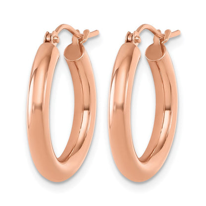 14K Roségold 3mm Poliert Creolen