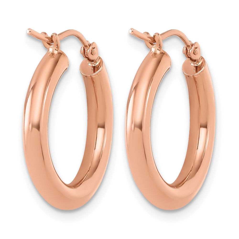 14K Roségold 3mm Poliert Creolen