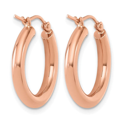 14K Roségold 3mm Poliert Creolen