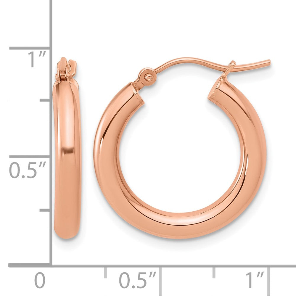 14K Roségold 3mm Poliert Creolen