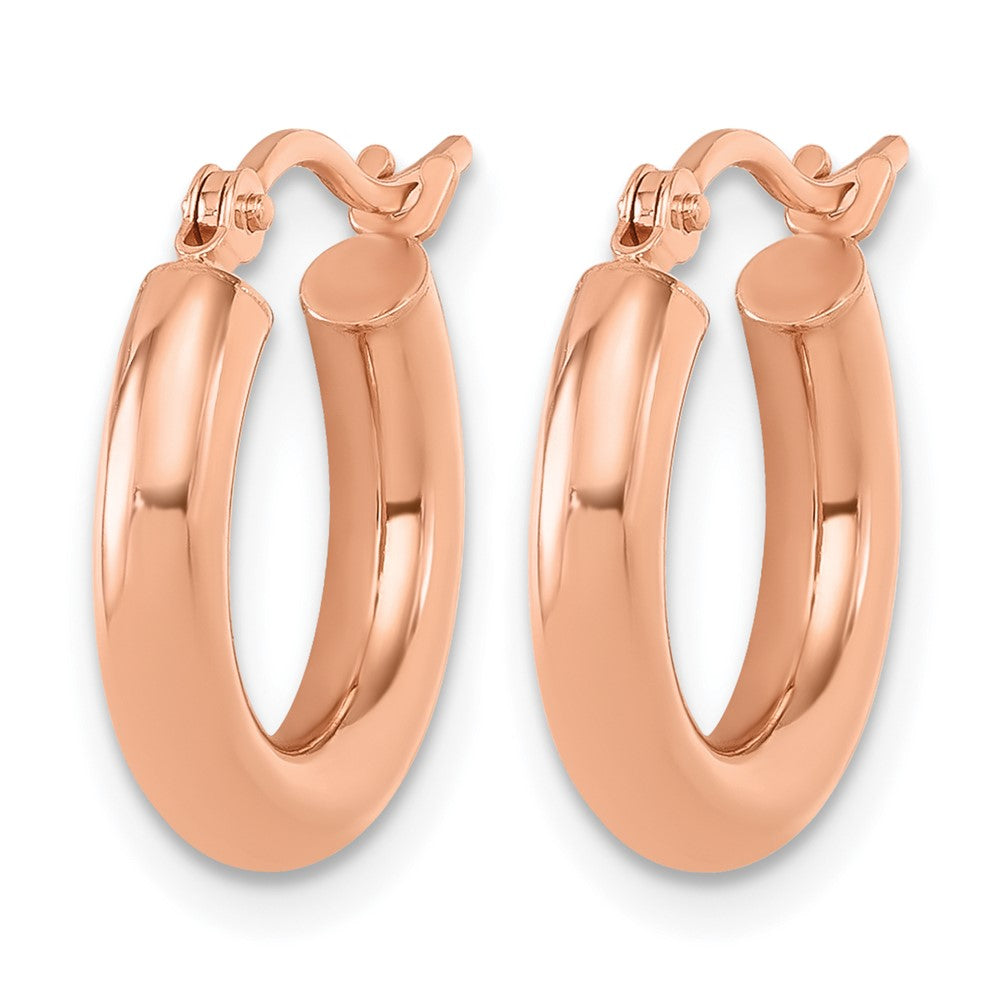 14K Roségold 3mm Poliert Creolen