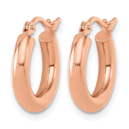 14K Roségold 3mm Poliert Creolen