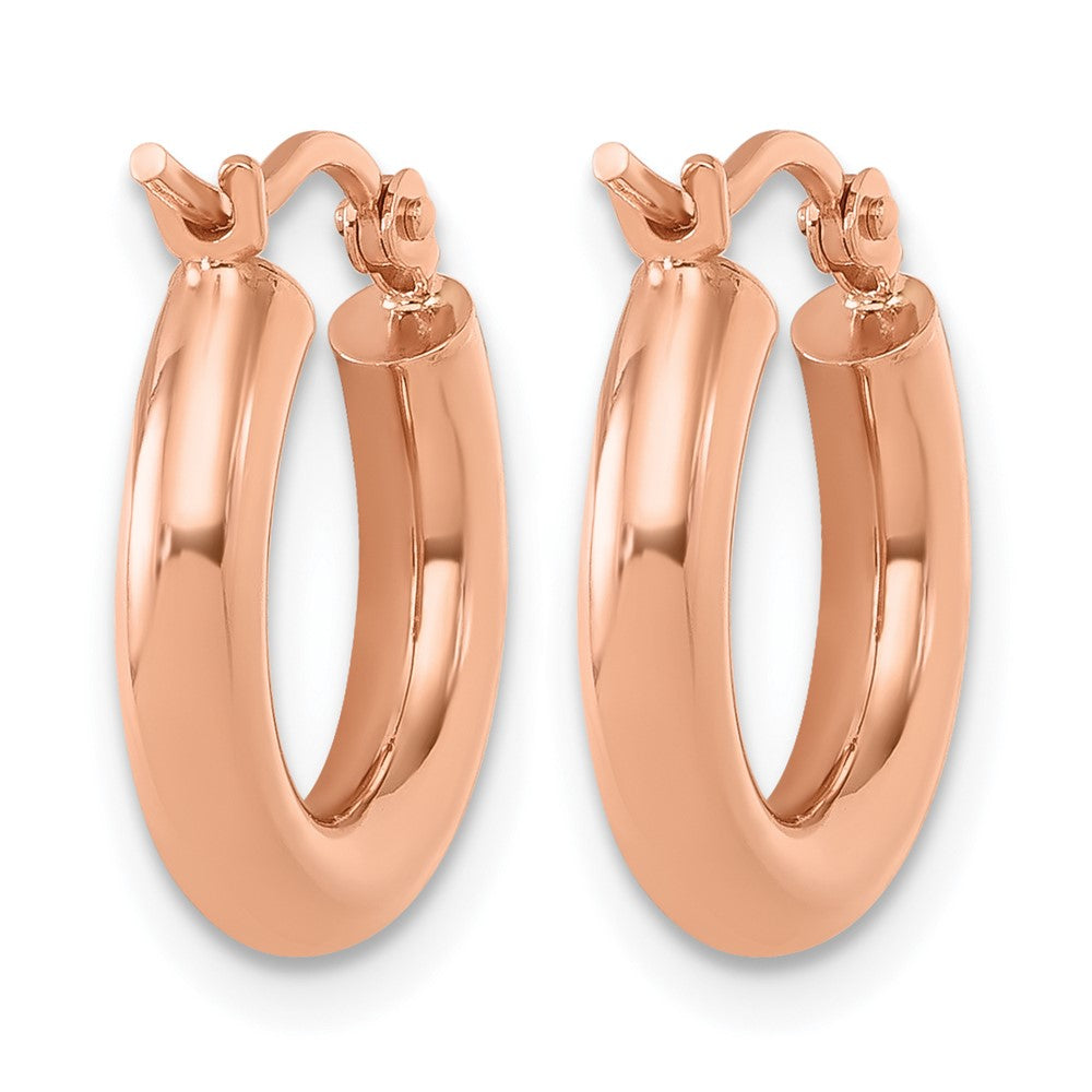 14K Roségold 3mm Poliert Creolen