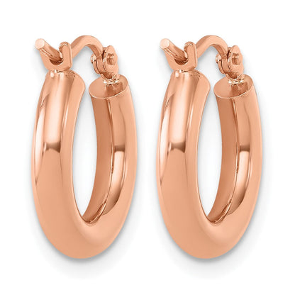 14K Roségold 3mm Poliert Creolen